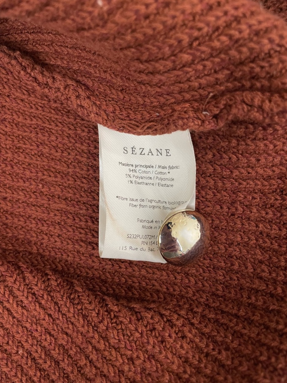 La Maille SEZANE Gary Jumper Sweater Caramel XS - Picture 8 of 12